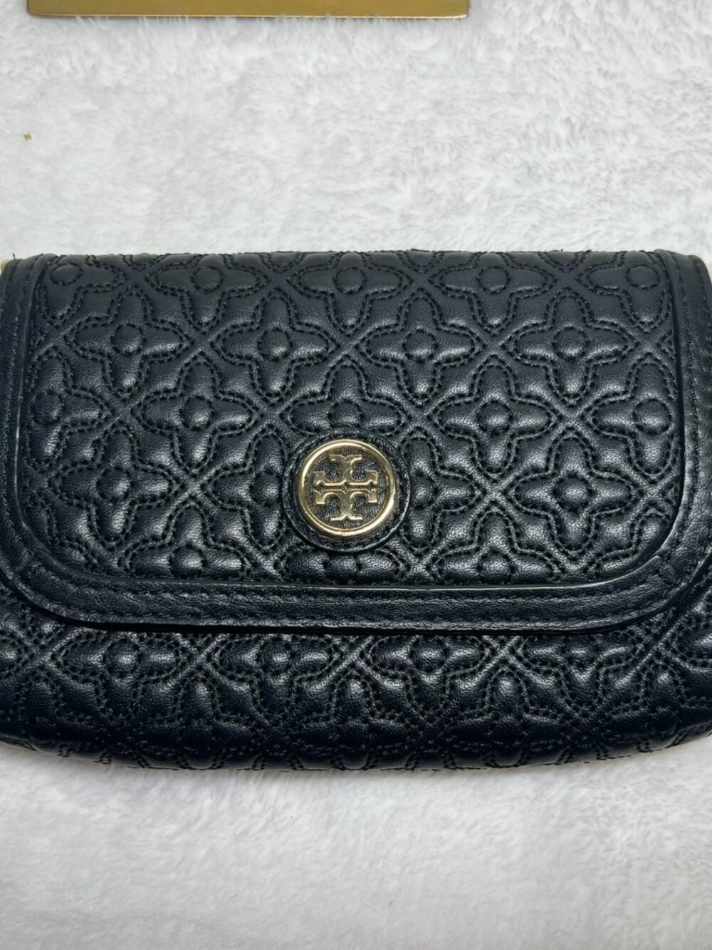Tory Burch Black Bryant Quilted Black Leather Small Crossbody Bag EUC - Picture 2 of 9